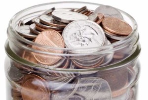 Coins in a jar